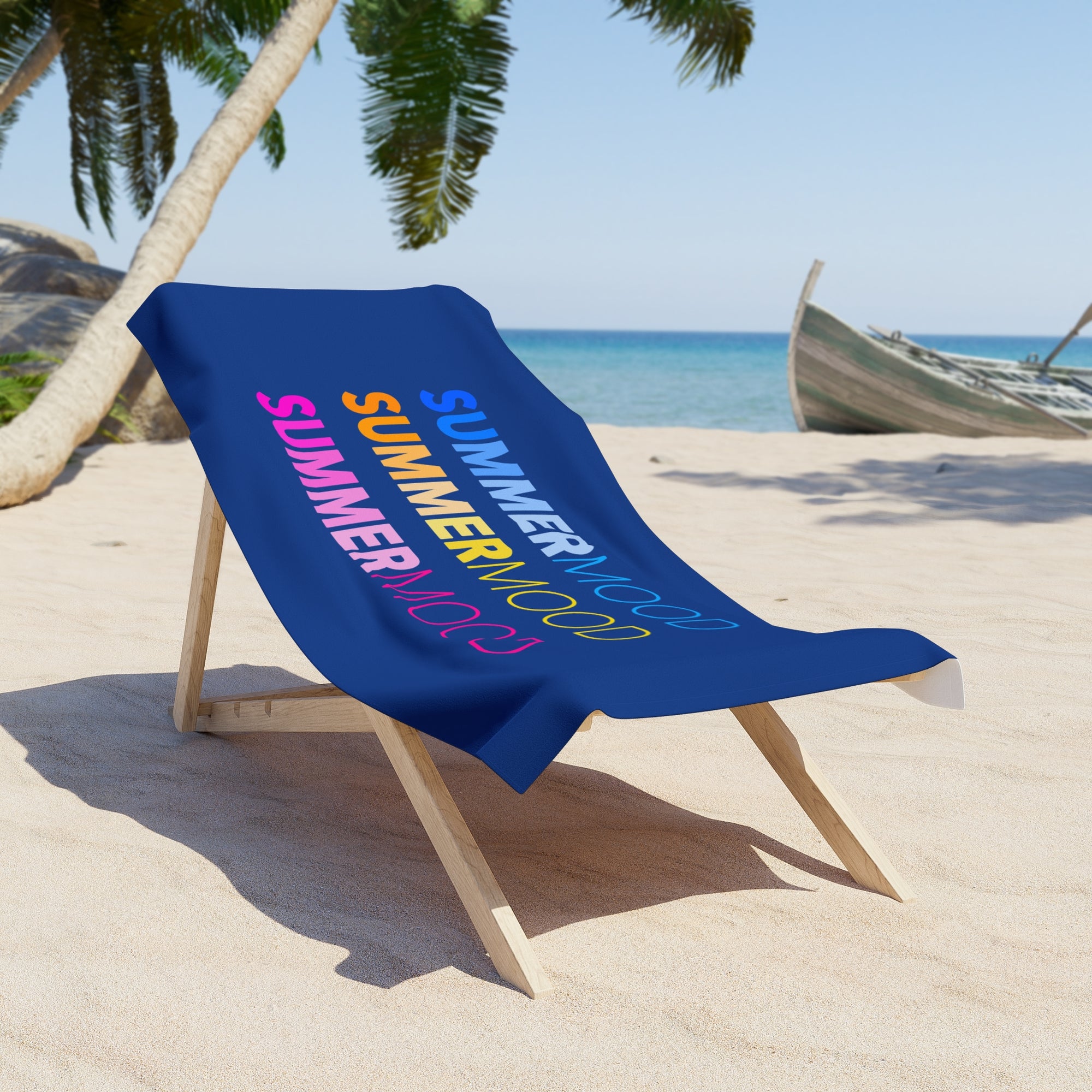 Summer Mood Beach Towel | Navy blue