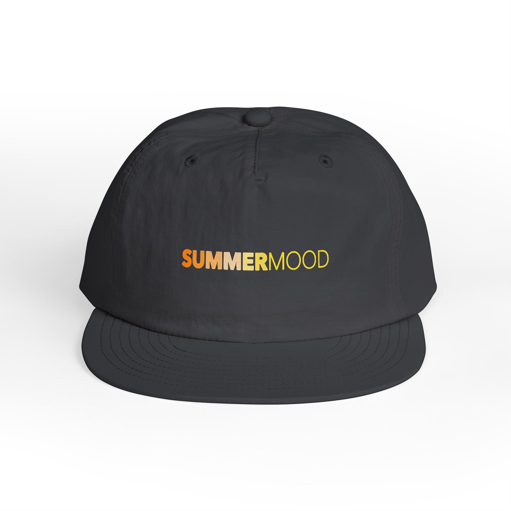 Atelier Formosa black cap with vibrant “SUMMERMOOD” text – your summer essential