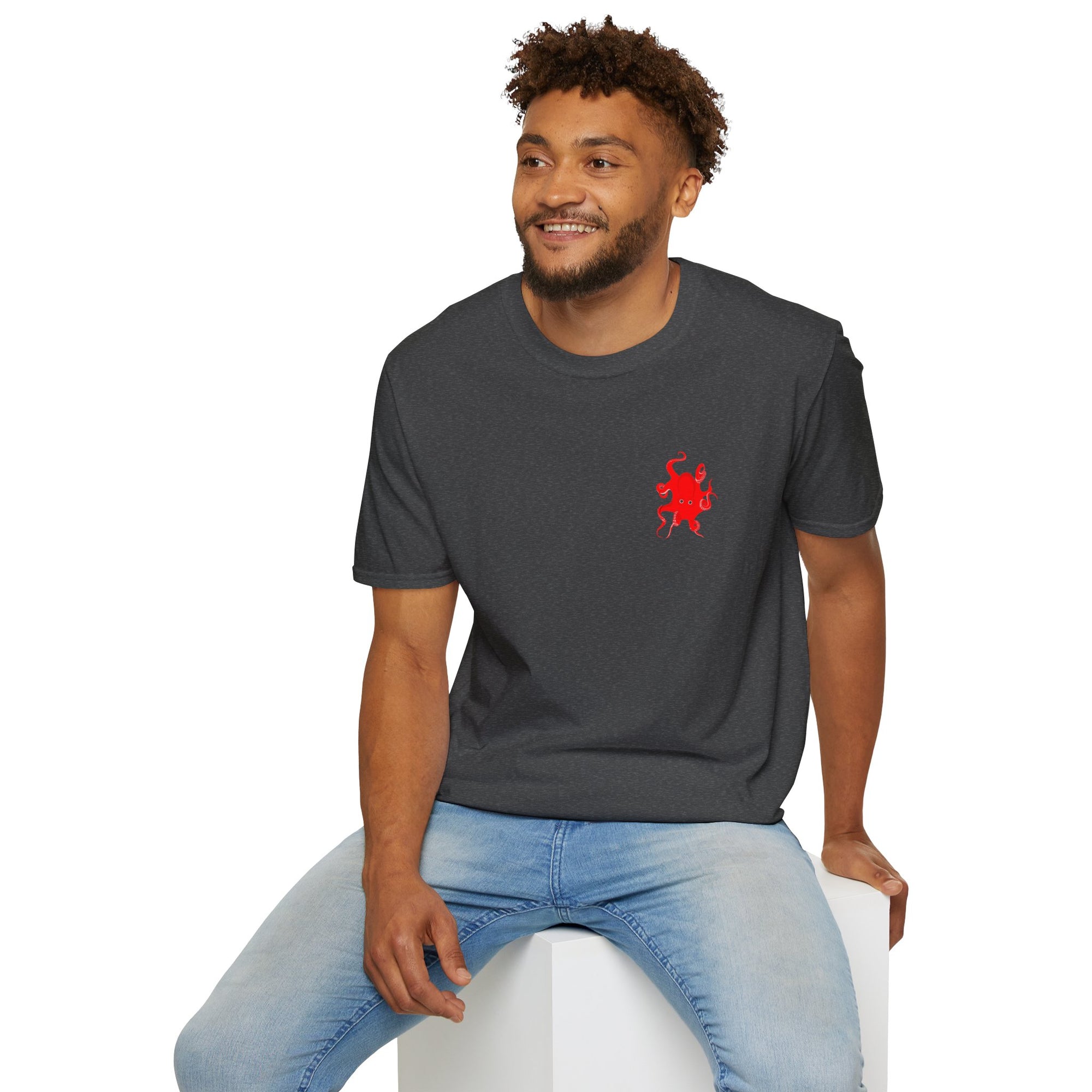 red octopus inspired tee-shirt