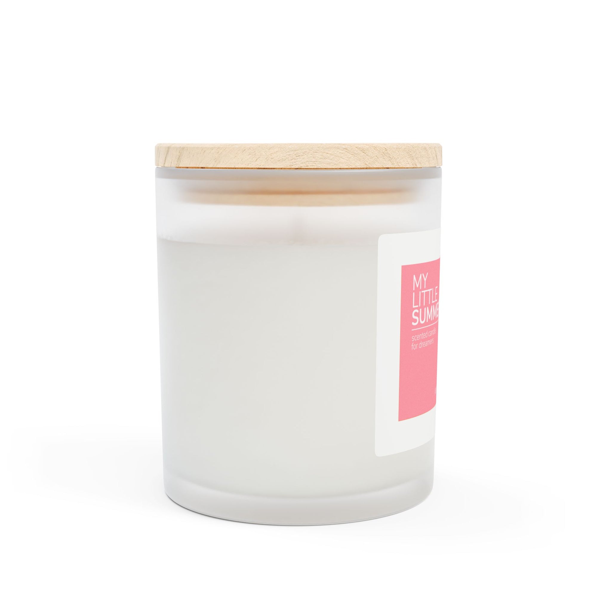 Summer-scented candle in pink with a cute crab, designed for sunny beach lovers